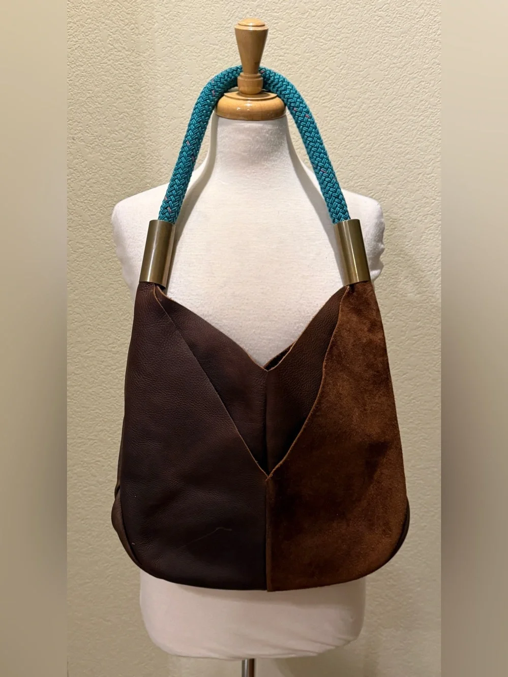 Orig. Wildwood Oyster Co. Shoulder Bag Leather Seaside Dock Rope Handle W Clutch